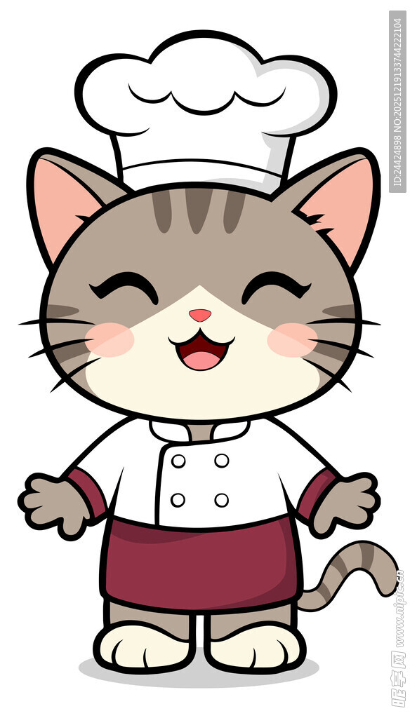 可爱猫咪厨师形象