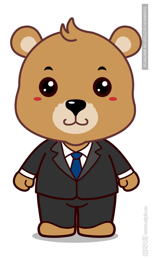 穿西装的可爱小熊