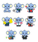 可爱小象卡通形象集合