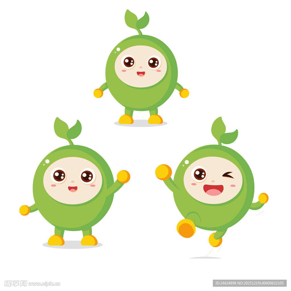 可爱绿豆卡通绿豆形象
