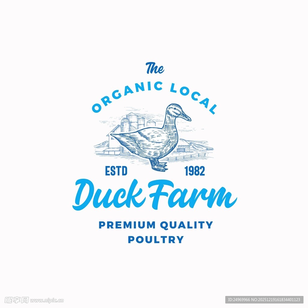 有机鸭农场标志设计