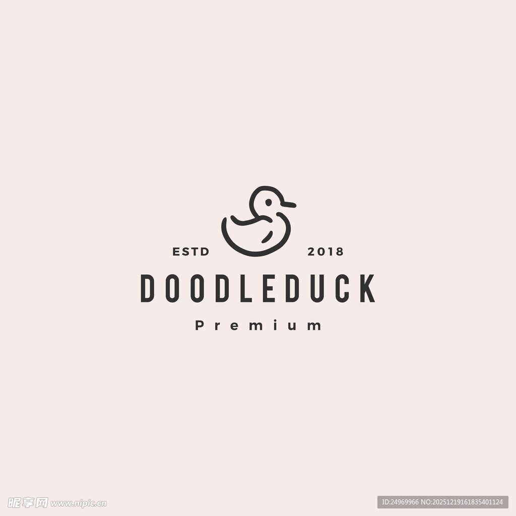 简约风鸭子标志设计