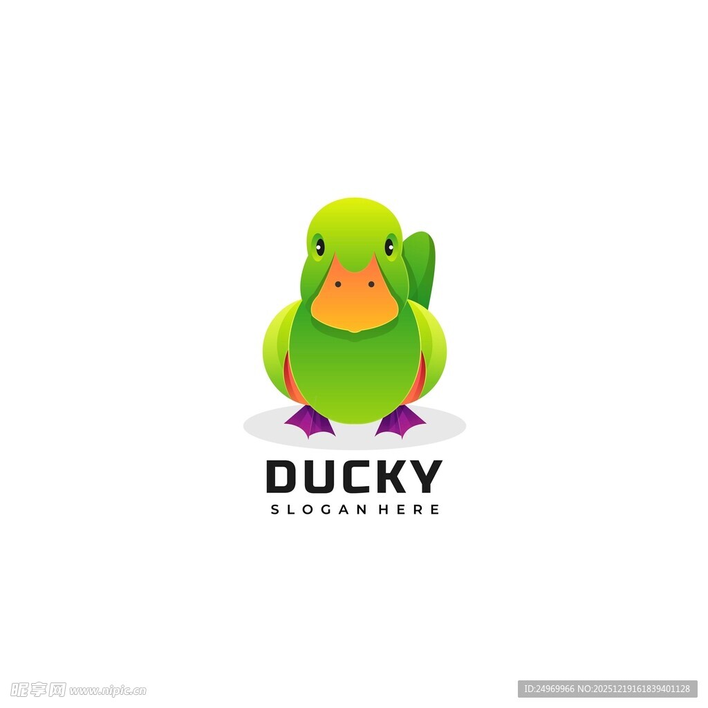 可爱绿鸭卡通形象