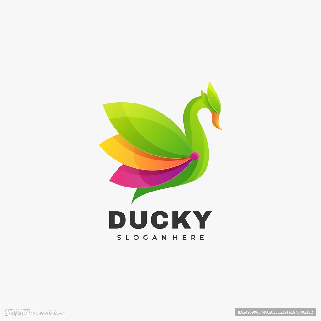 多彩鸭子标志设计