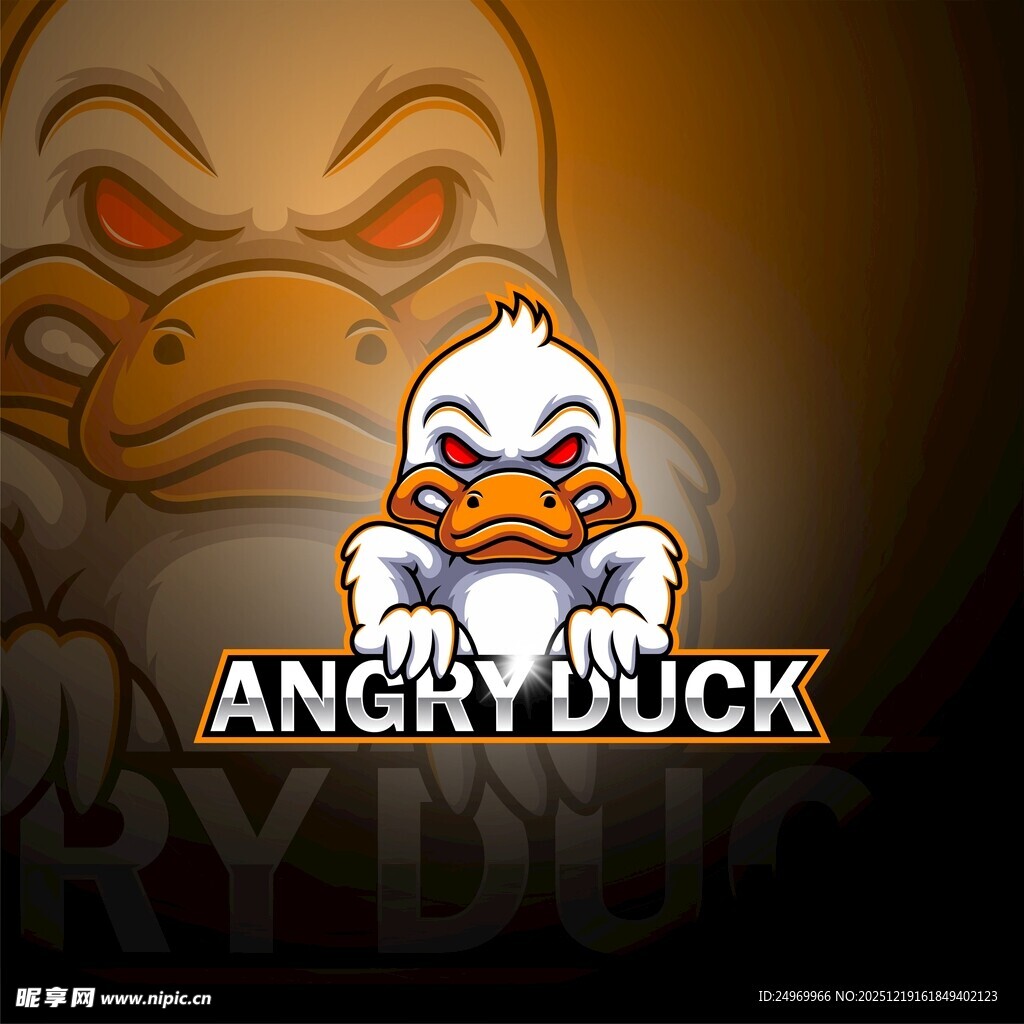 愤怒鸭子标志设计