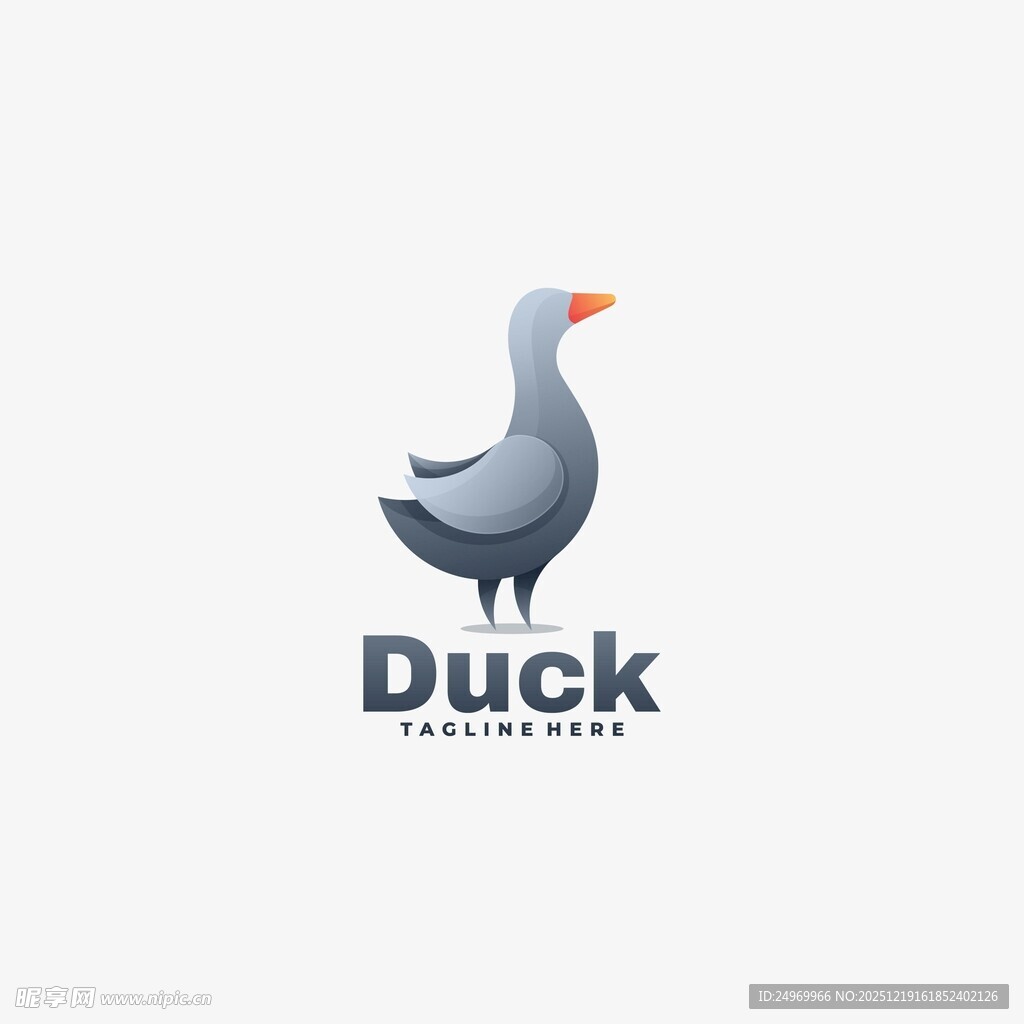 简约鸭子标志设计