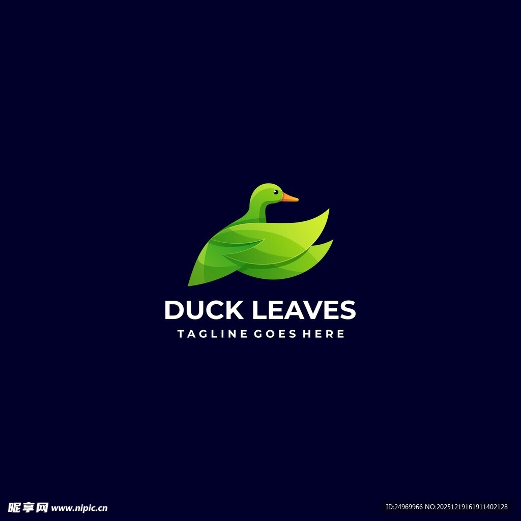 鸭叶标志设计