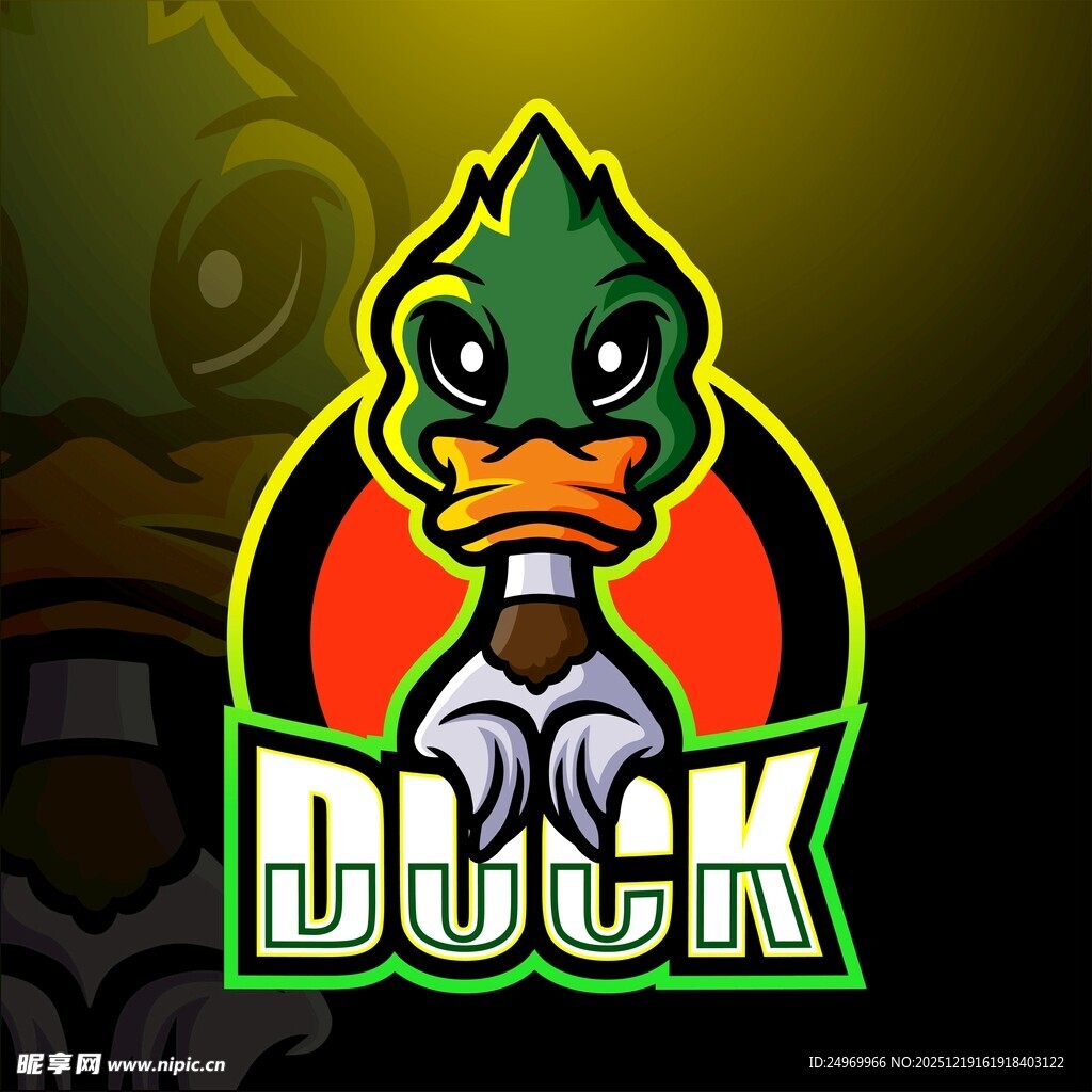 绿鸭卡通标志