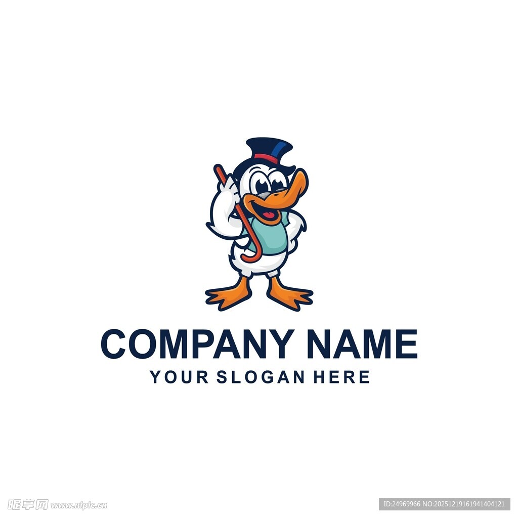 卡通企鹅公司标志设计