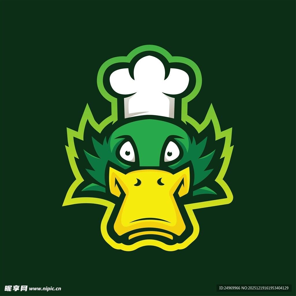 厨师鸭卡通形象标志