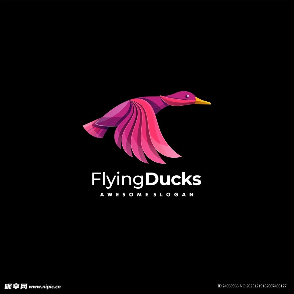 飞翔的鸭子标志设计