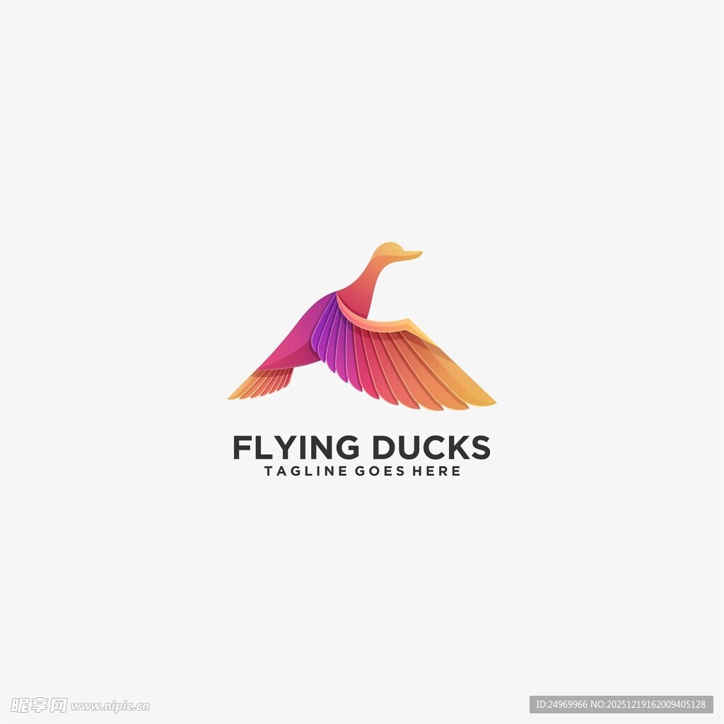 飞翔的鸭子标志设计