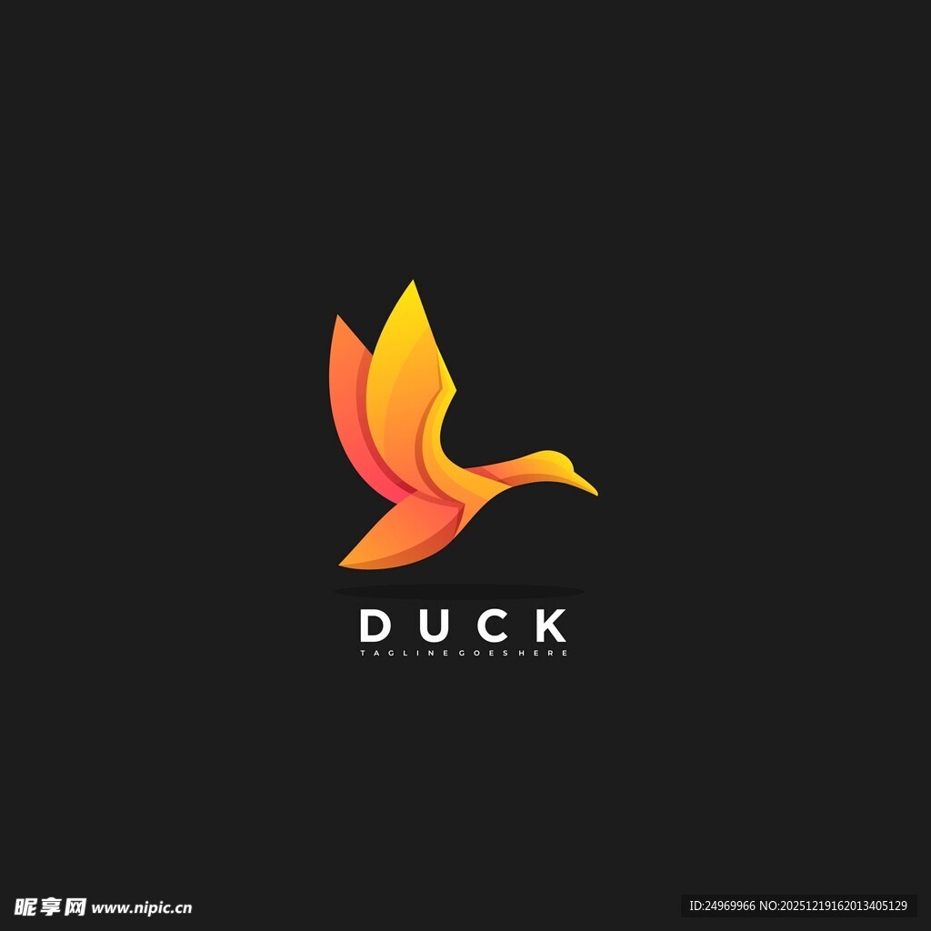 飞翔的鸭子标志设计