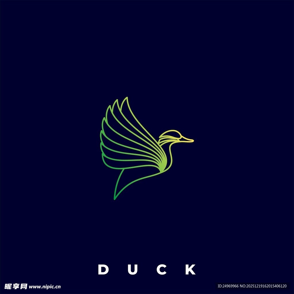 简约鸭子标志设计