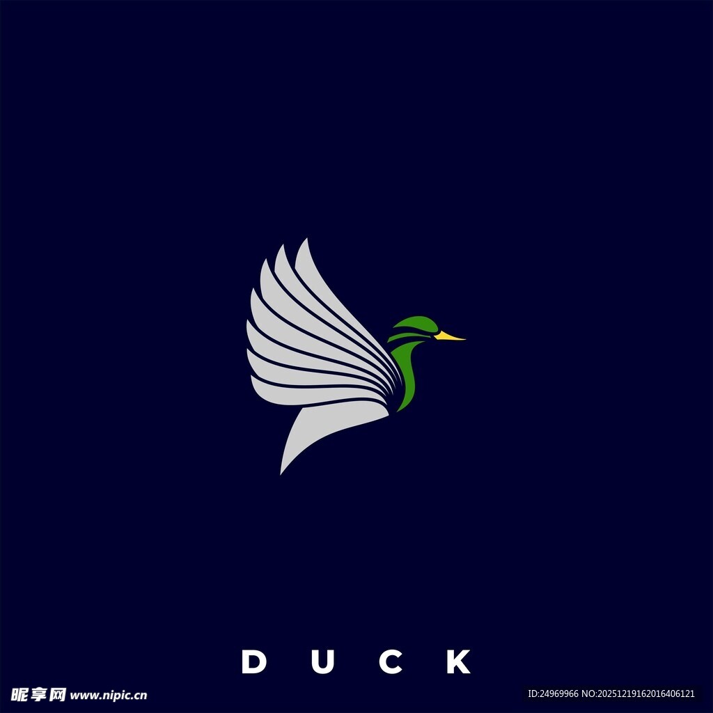 飞翔的鸭子标志设计