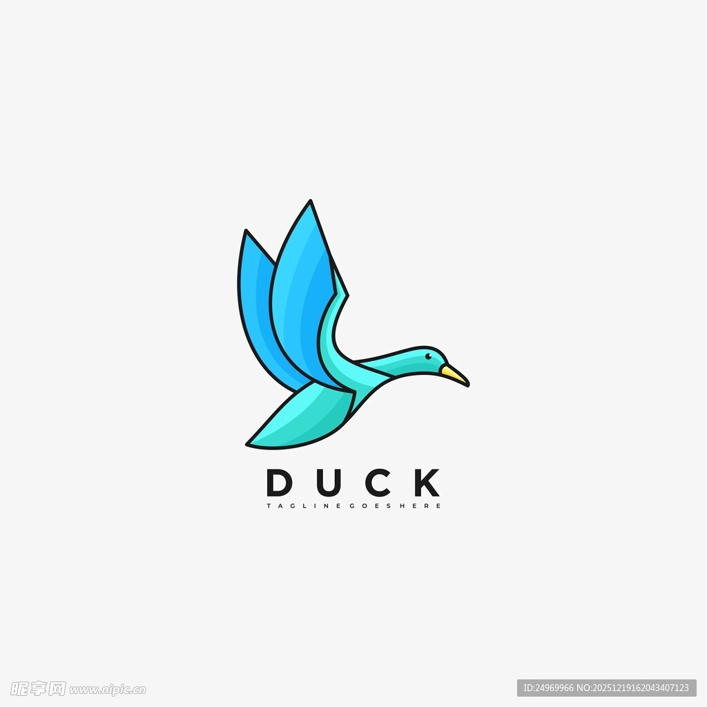 飞翔的鸭子标志设计