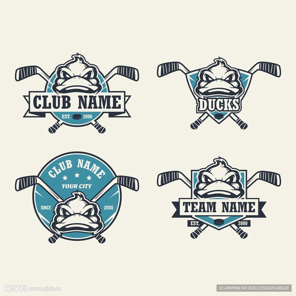 复古风格高尔夫俱乐部标志