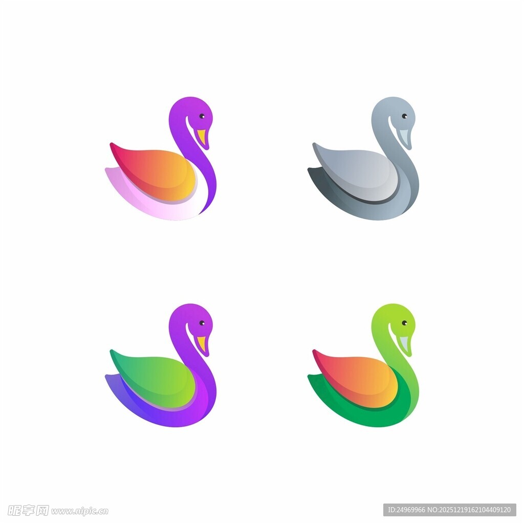 多彩天鹅标志设计