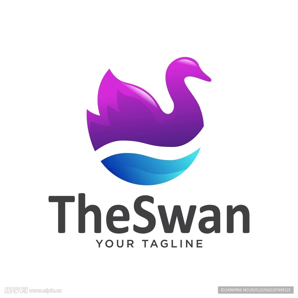 天鹅主题创意标志设计