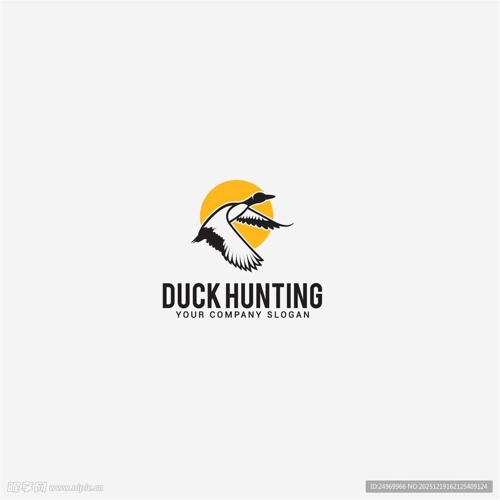 鸭子狩猎标志设计