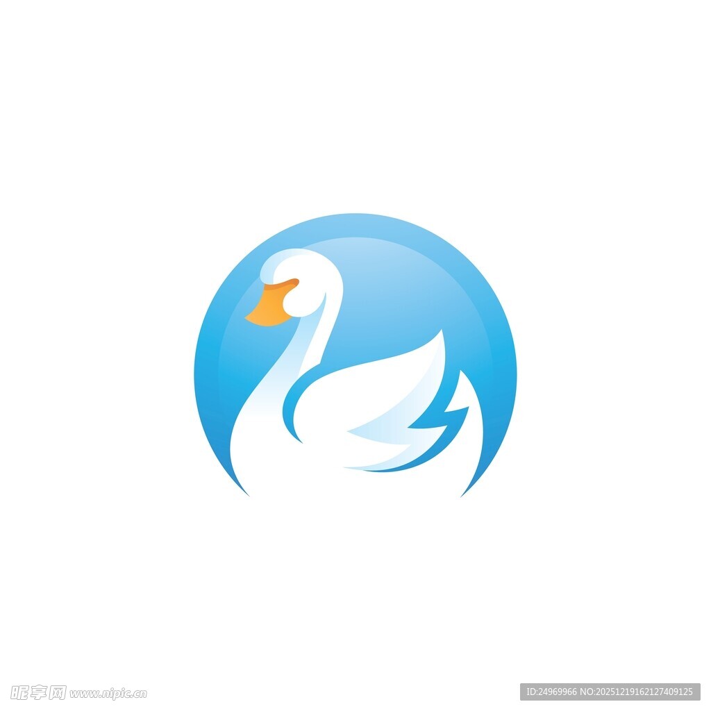 优雅天鹅标志设计