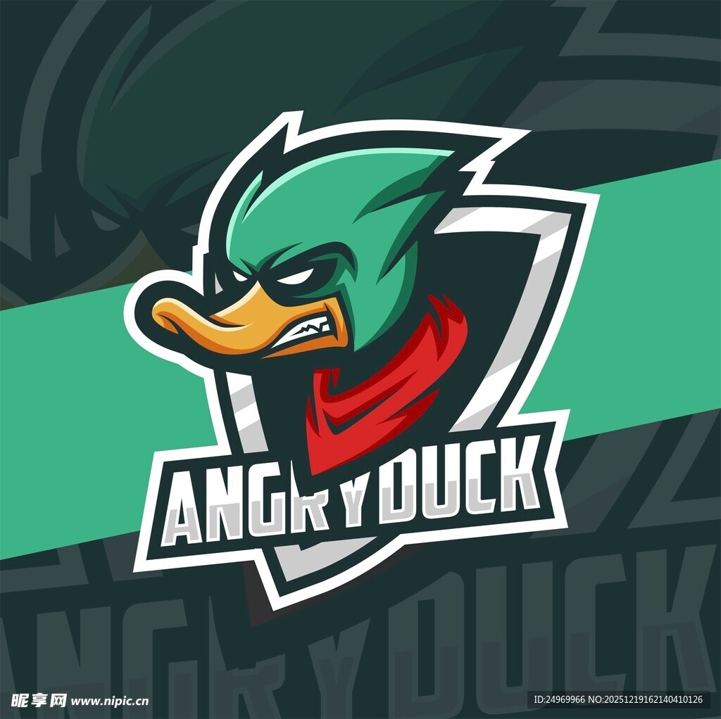 愤怒鸭子标志设计