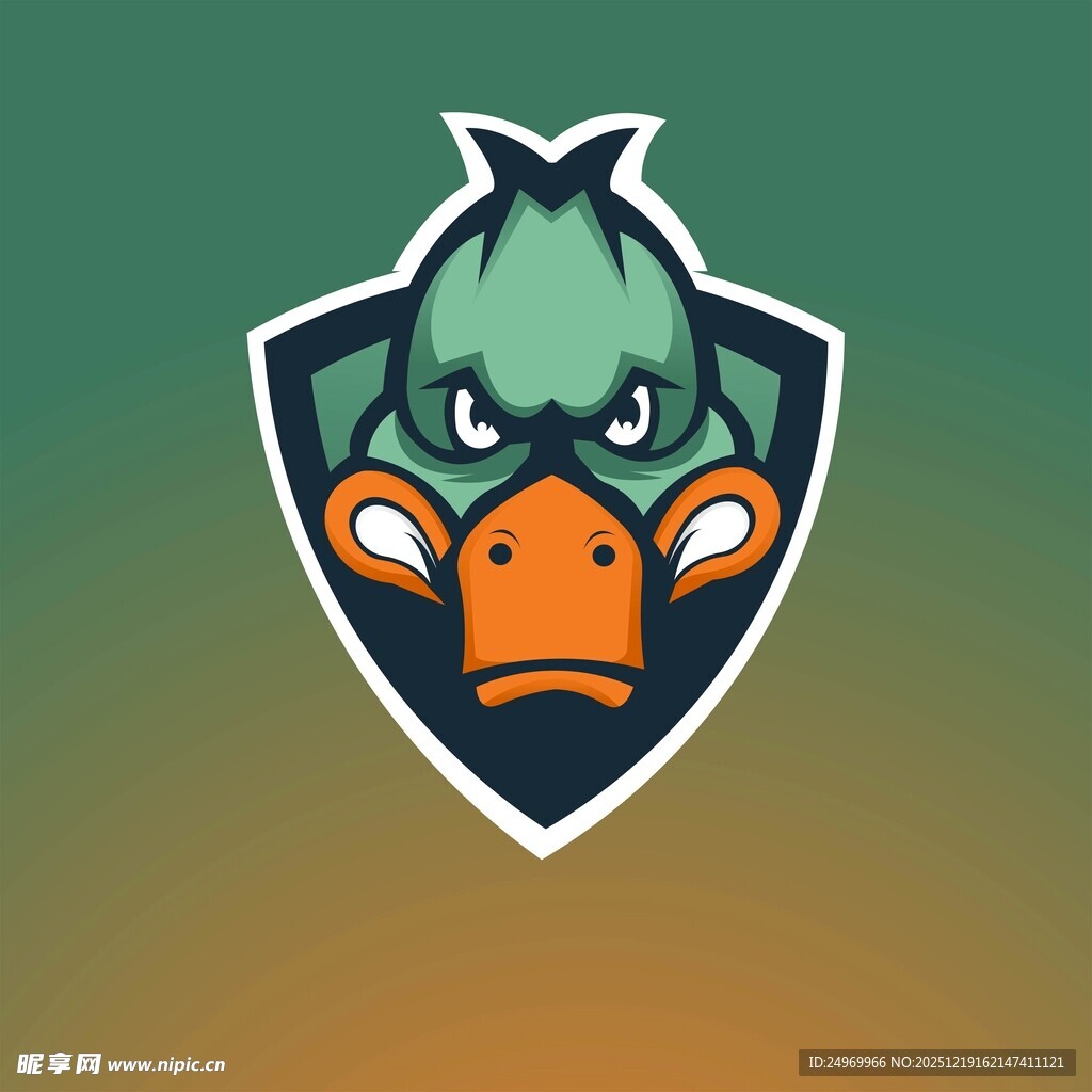 愤怒小鸟风格盾牌标志