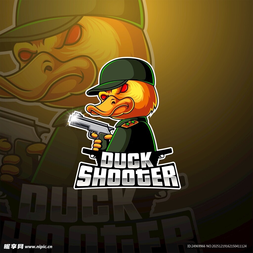 卡通鸭子射手形象