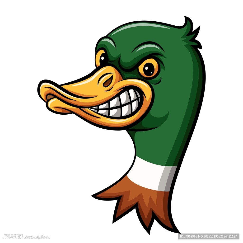 愤怒绿鸭卡通头像