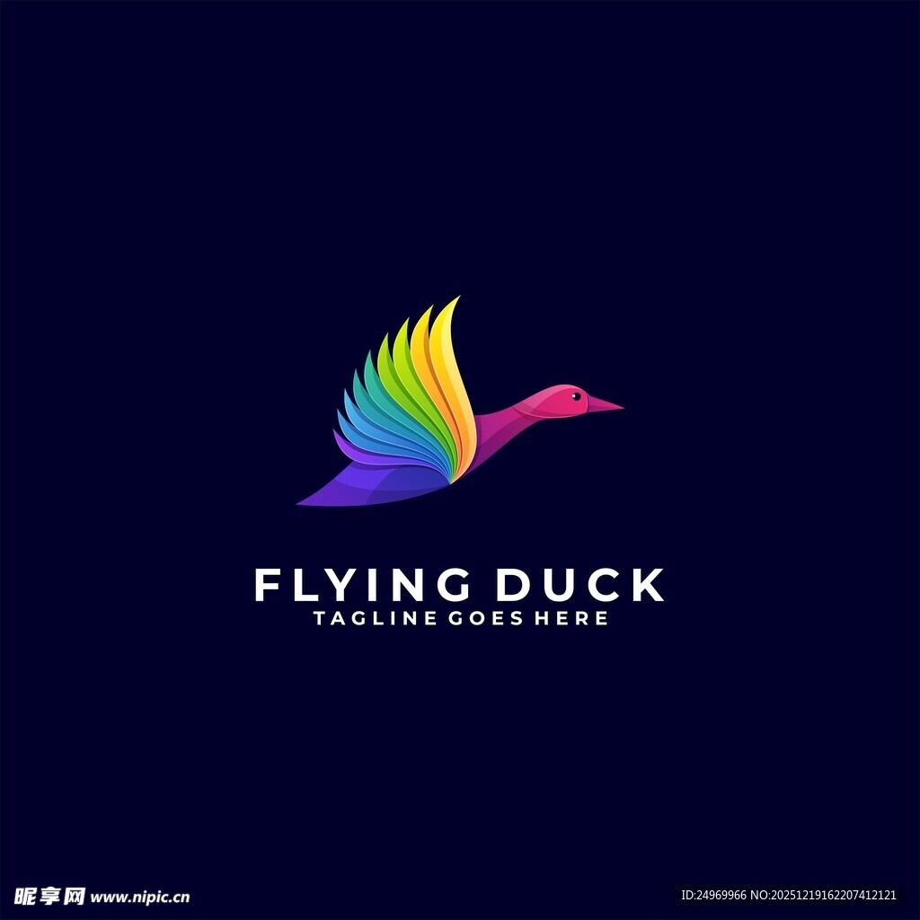 飞翔彩鸭标志设计