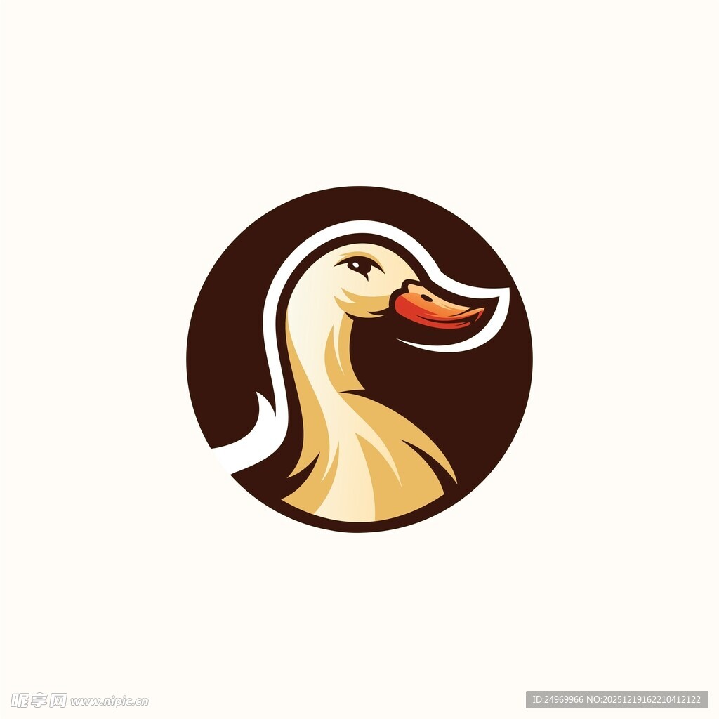 鸭子卡通标志设计