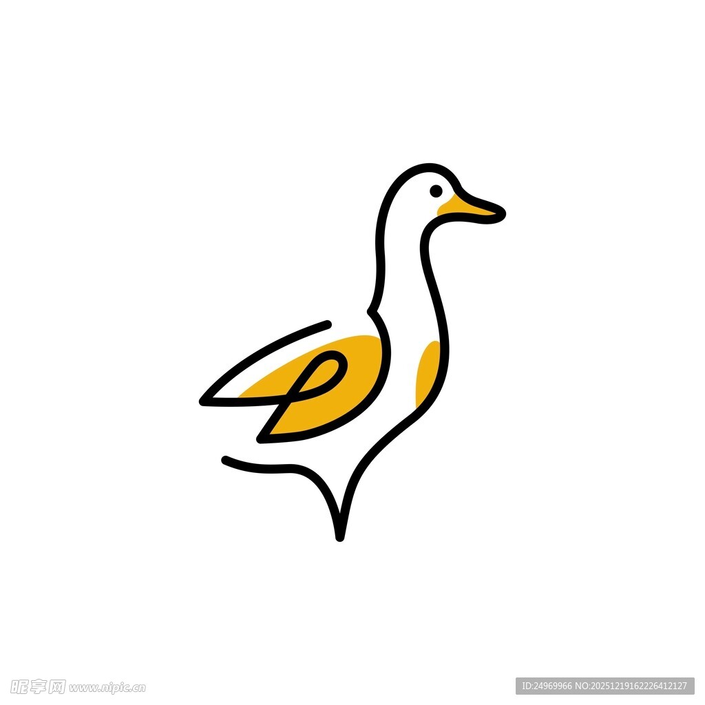 简约线条风鸭子图标