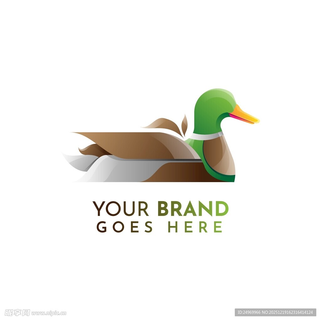 简约风鸭子品牌标志设计