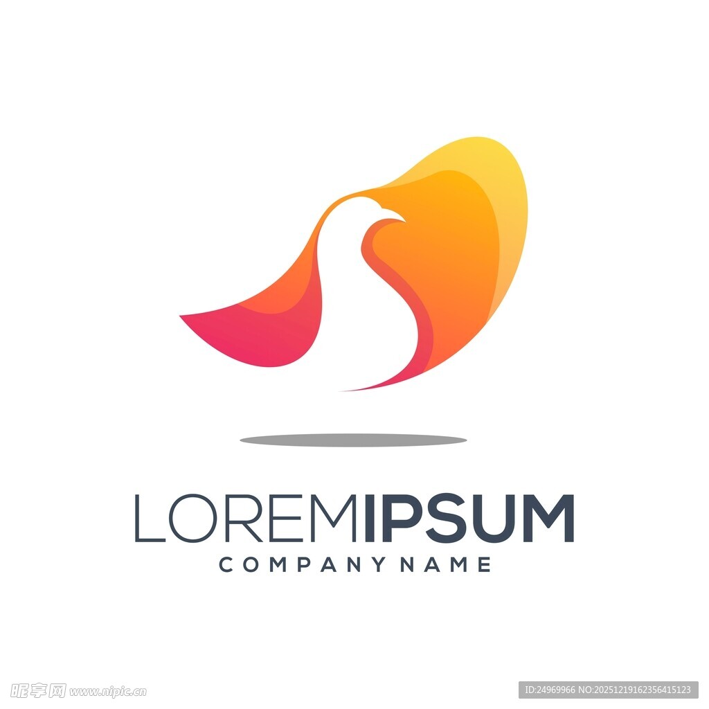 抽象飞鸟标志设计