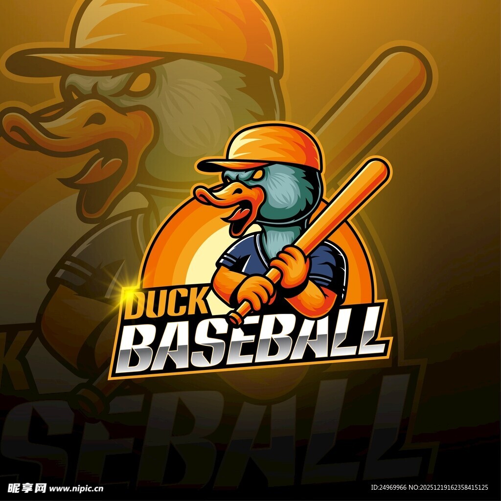 卡通风格棒球主题插画