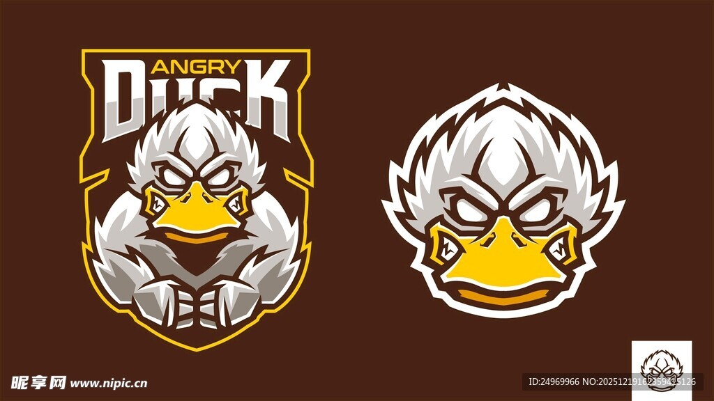 鸭子卡通标志设计