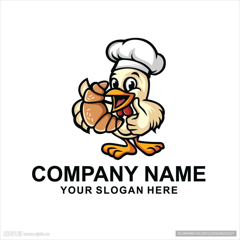 卡通小鸭厨师形象设计