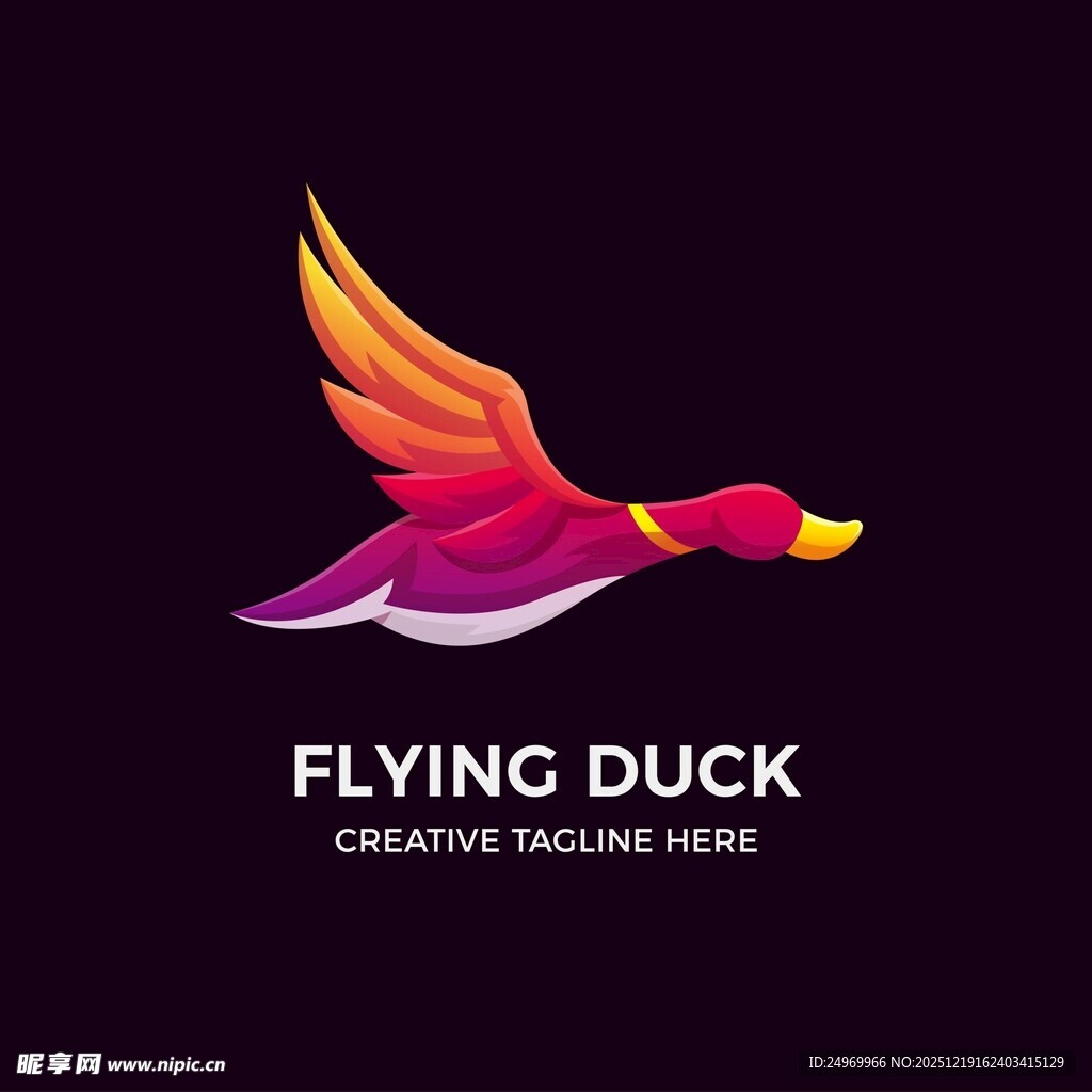 飞翔的多彩鸭子标志