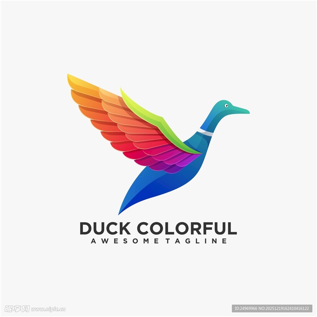 多彩飞鸭标志设计