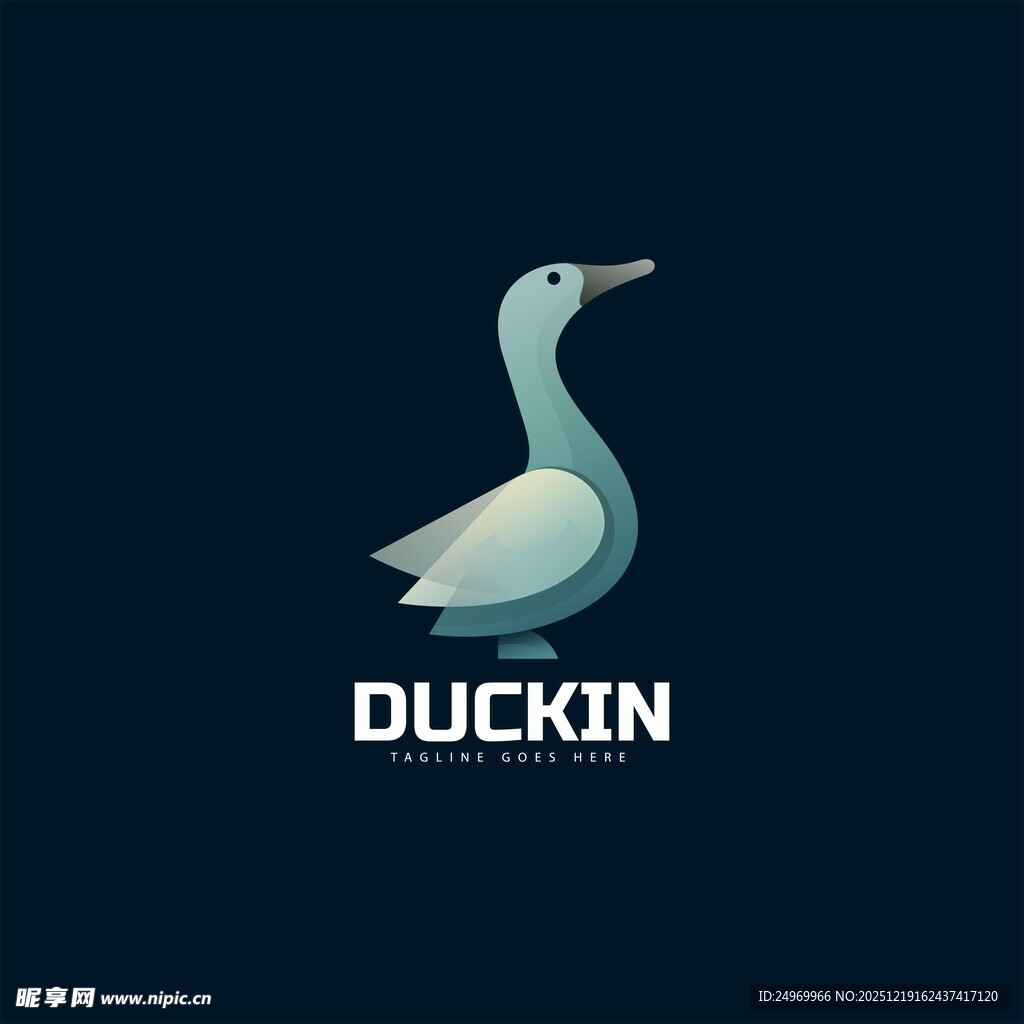 简约鸭子标志设计