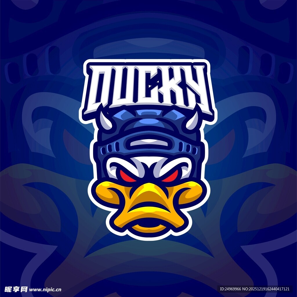 鸭子队酷炫标志设计