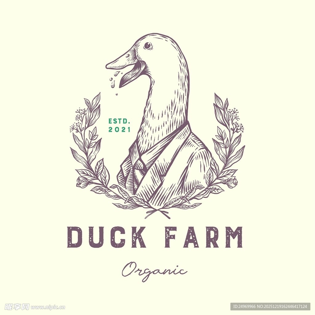 鸭农场有机标志设计