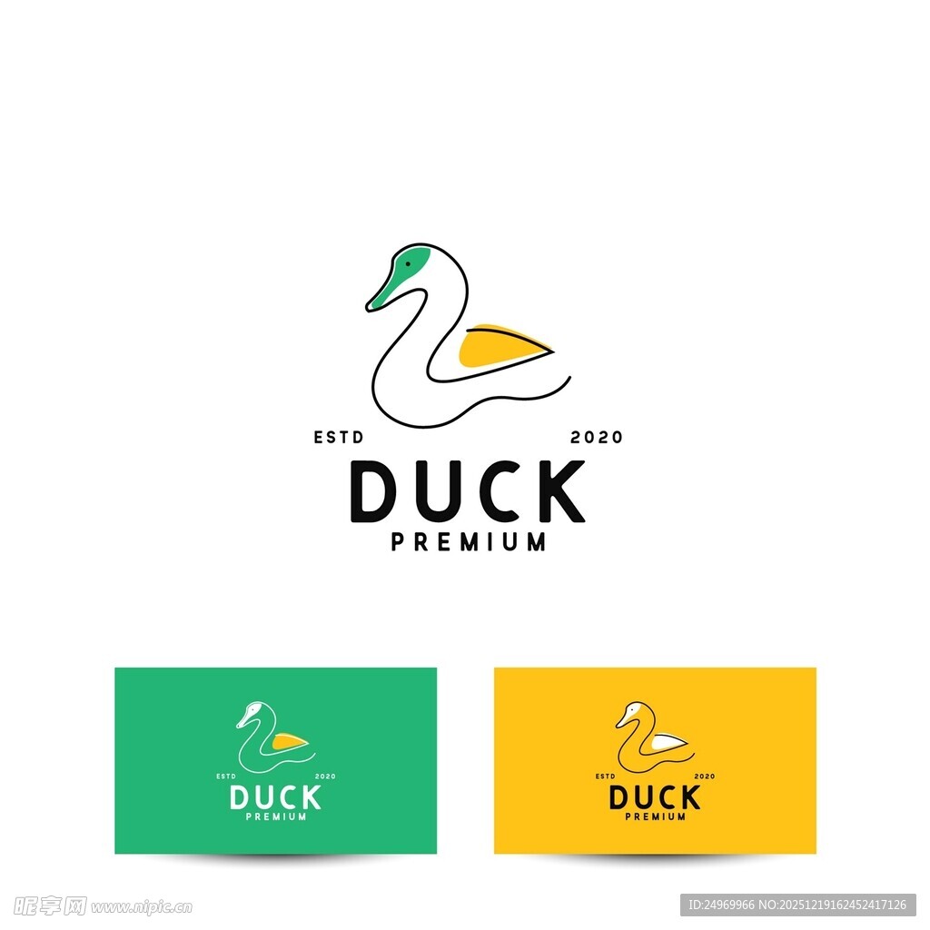 鸭子主题创意标志设计