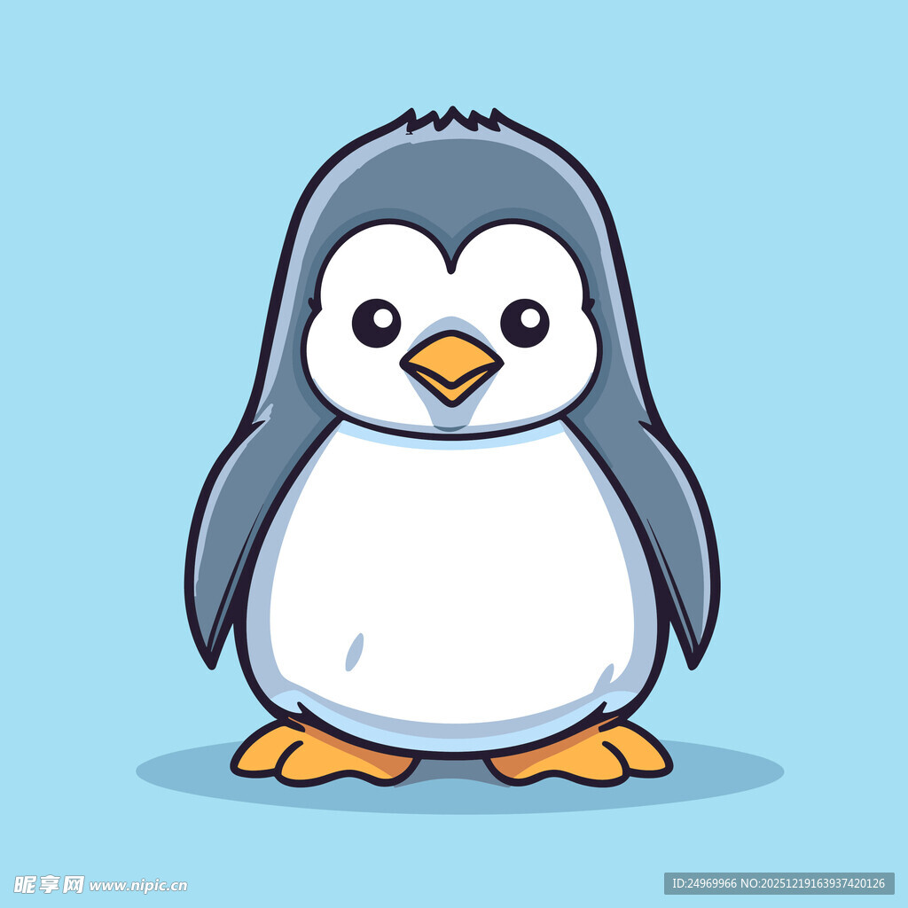 可爱站立小企鹅