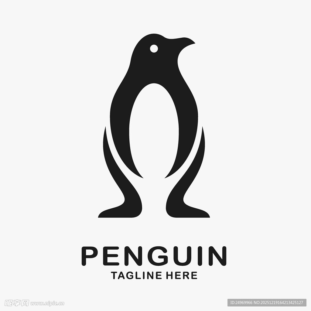 企鹅简约标志设计