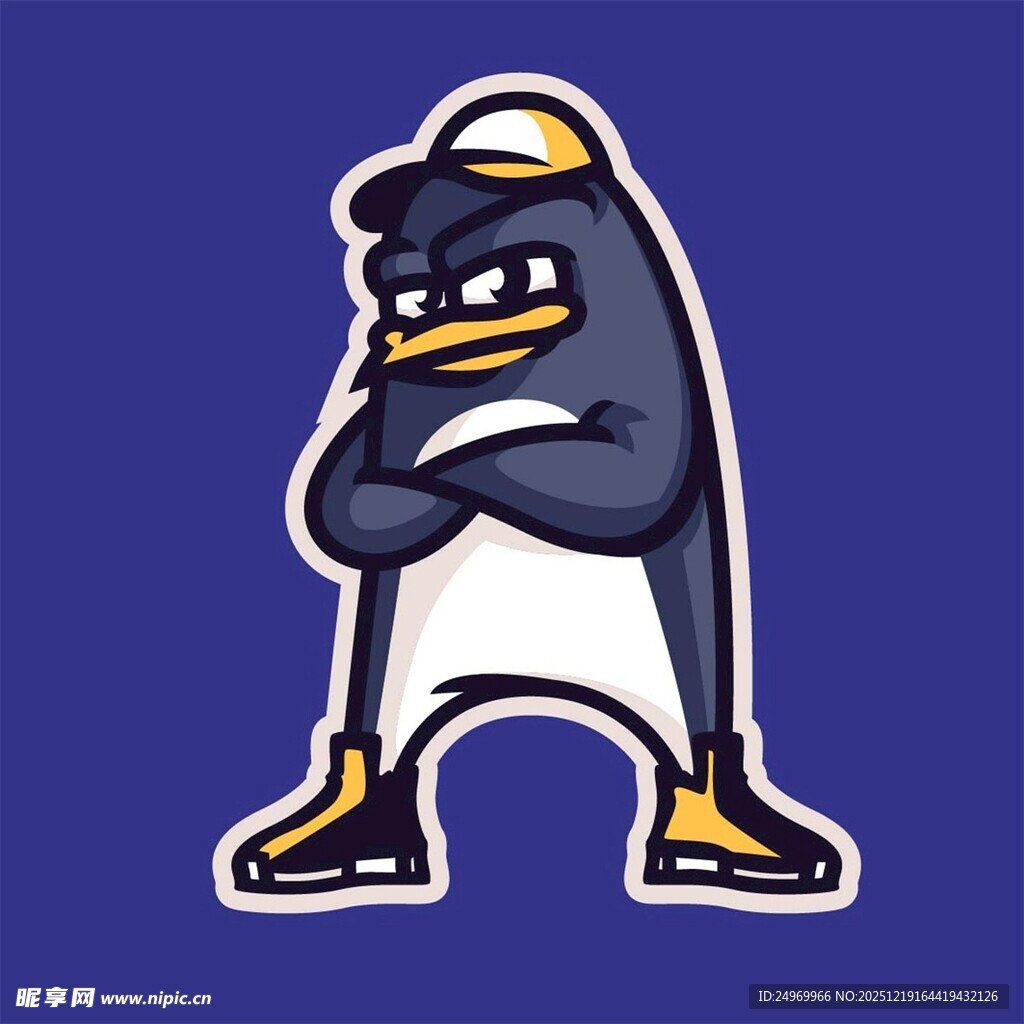 酷帅企鹅卡通形象