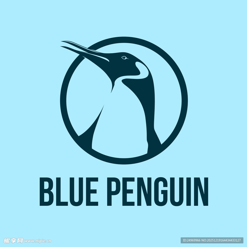 蓝企鹅标志设计
