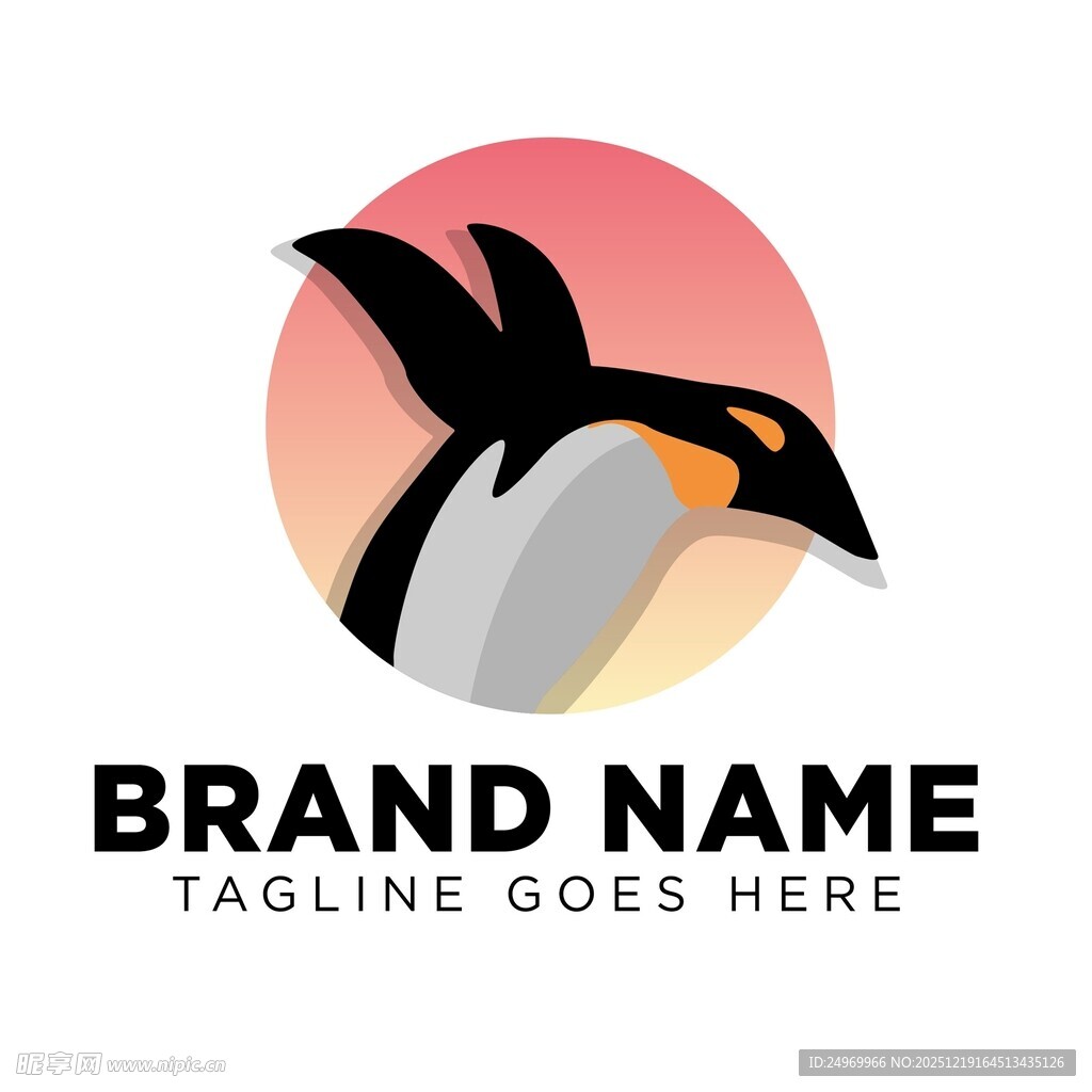 企鹅主题品牌标志设计