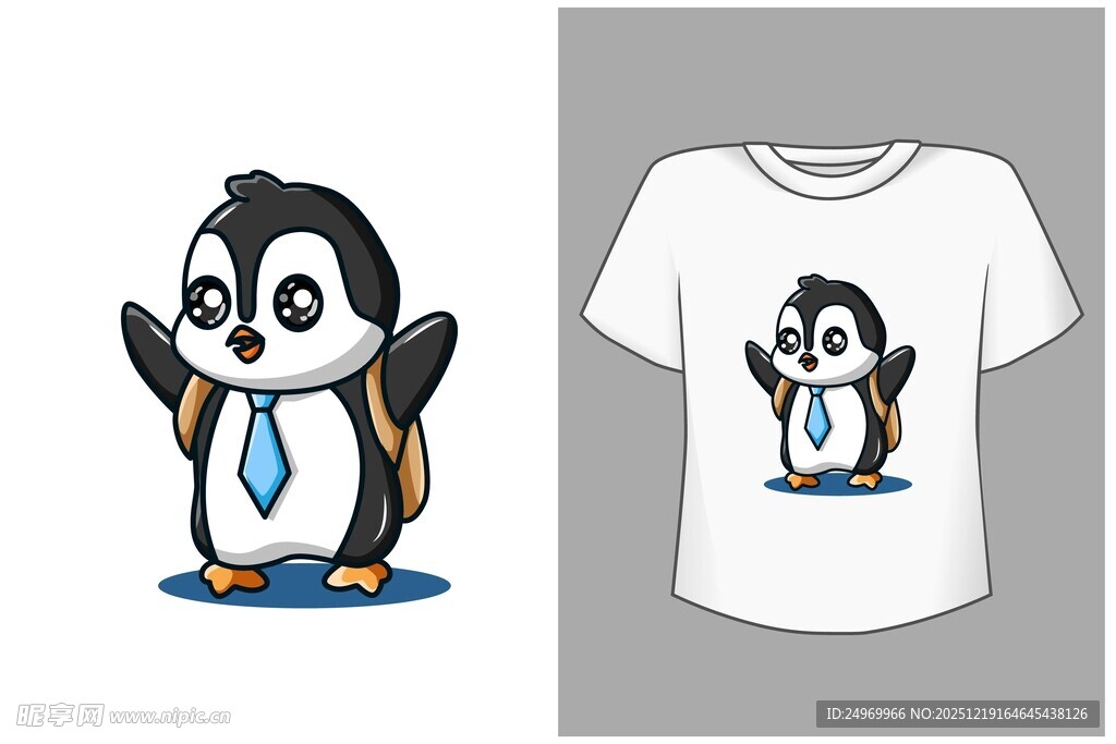 企鹅图案T恤设计