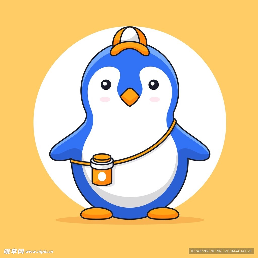 可爱企鹅快递员形象